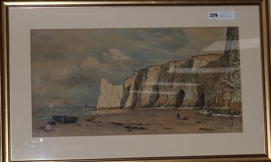 G. Bowles, Figures on beach 31 x 61cm